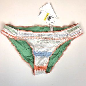 Rebecca Virtue, Becca, Women’s Size M, Hipster Bikini Bottom, White/Green